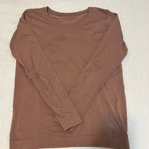 Dark pink Lululemon relaxed fit long sleeve tee
